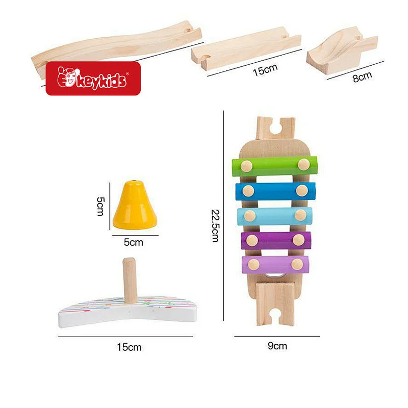customize multicolor music wooden marble run race track games for children W04E448